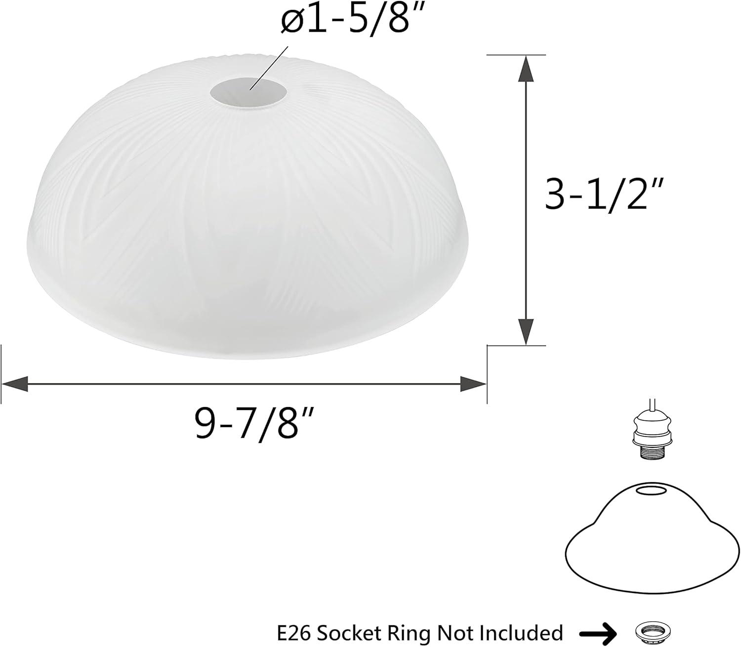 Aspen Creative 23120-11 Frosted Transitional Replacement Glass Shade for Medium Base Socket Torchiere Lamp, Swag Lamp, Pendant, 1 Light Wall Sconce & Island Fixture, 9-7/8" Diameter x 3-1/2" Height