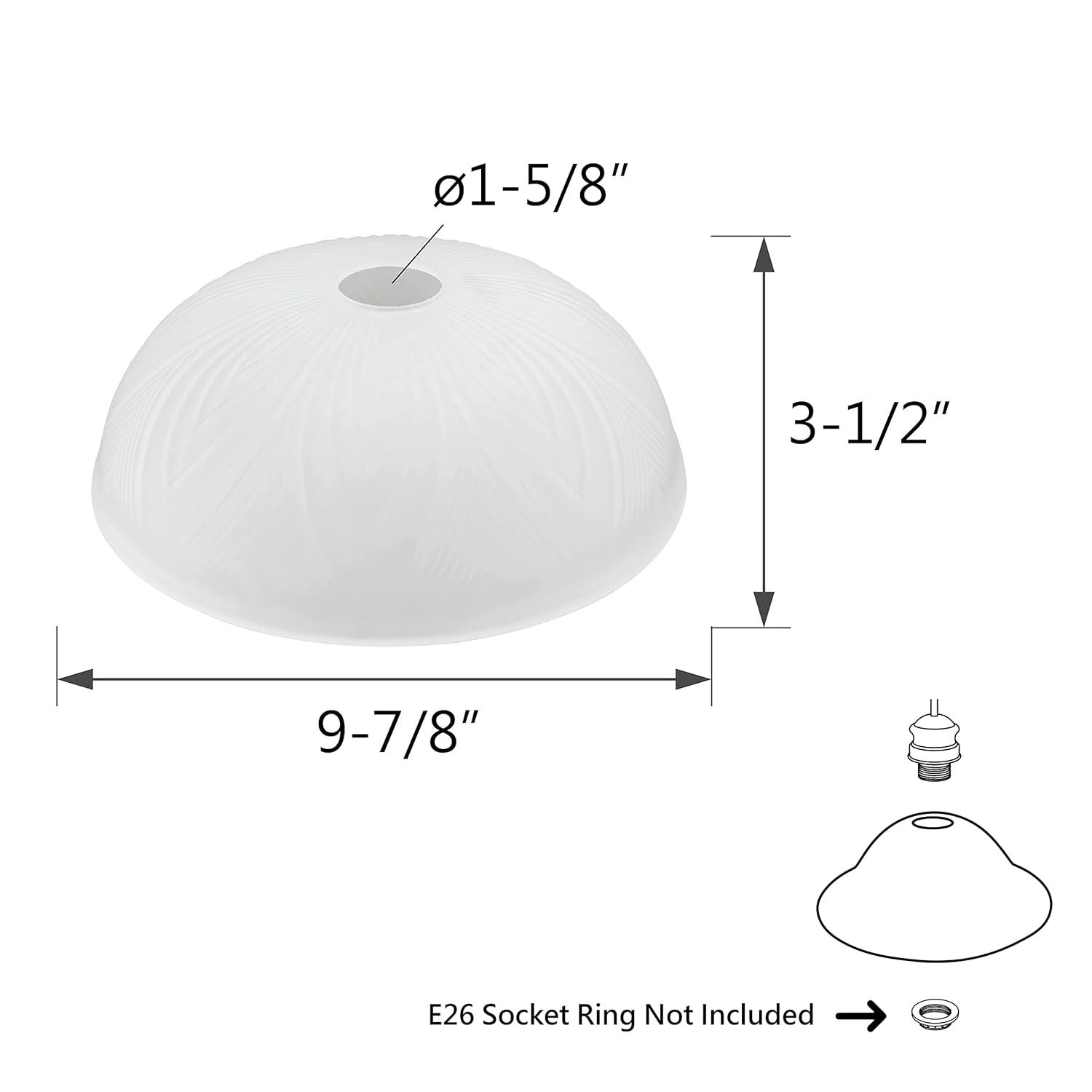 Aspen Creative 23120-11 Frosted Transitional Replacement Glass Shade for Medium Base Socket Torchiere Lamp, Swag Lamp, Pendant, 1 Light Wall Sconce & Island Fixture, 9-7/8" Diameter x 3-1/2" Height
