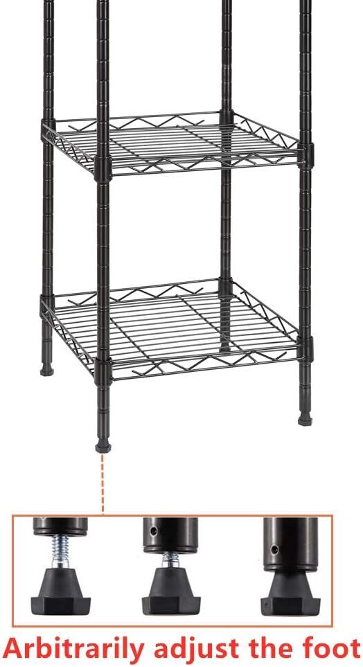 Adjustable Black Metal 5-Tier Wire Shelving Unit