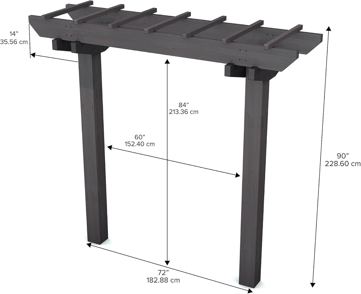 Vita 72" x 90" Wildwood 2 Post Cedar Arbor, Charcoal, VA68896