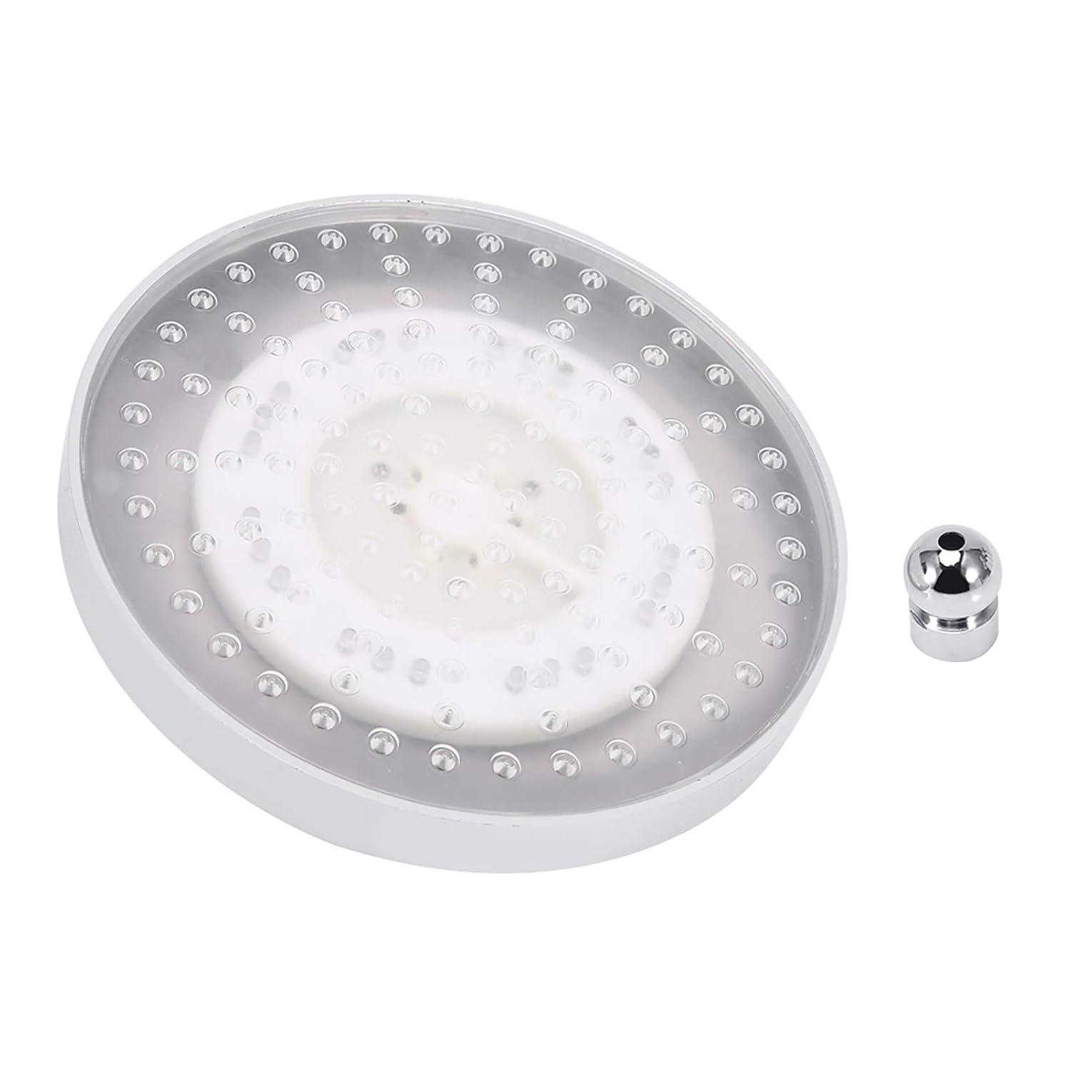 Rain Shower Head, 8" inch Round LED Shower with 3 Color Temperature Controlled Lights Changing automatically Water Rainfall High-Pressure Bathroom Shower Head