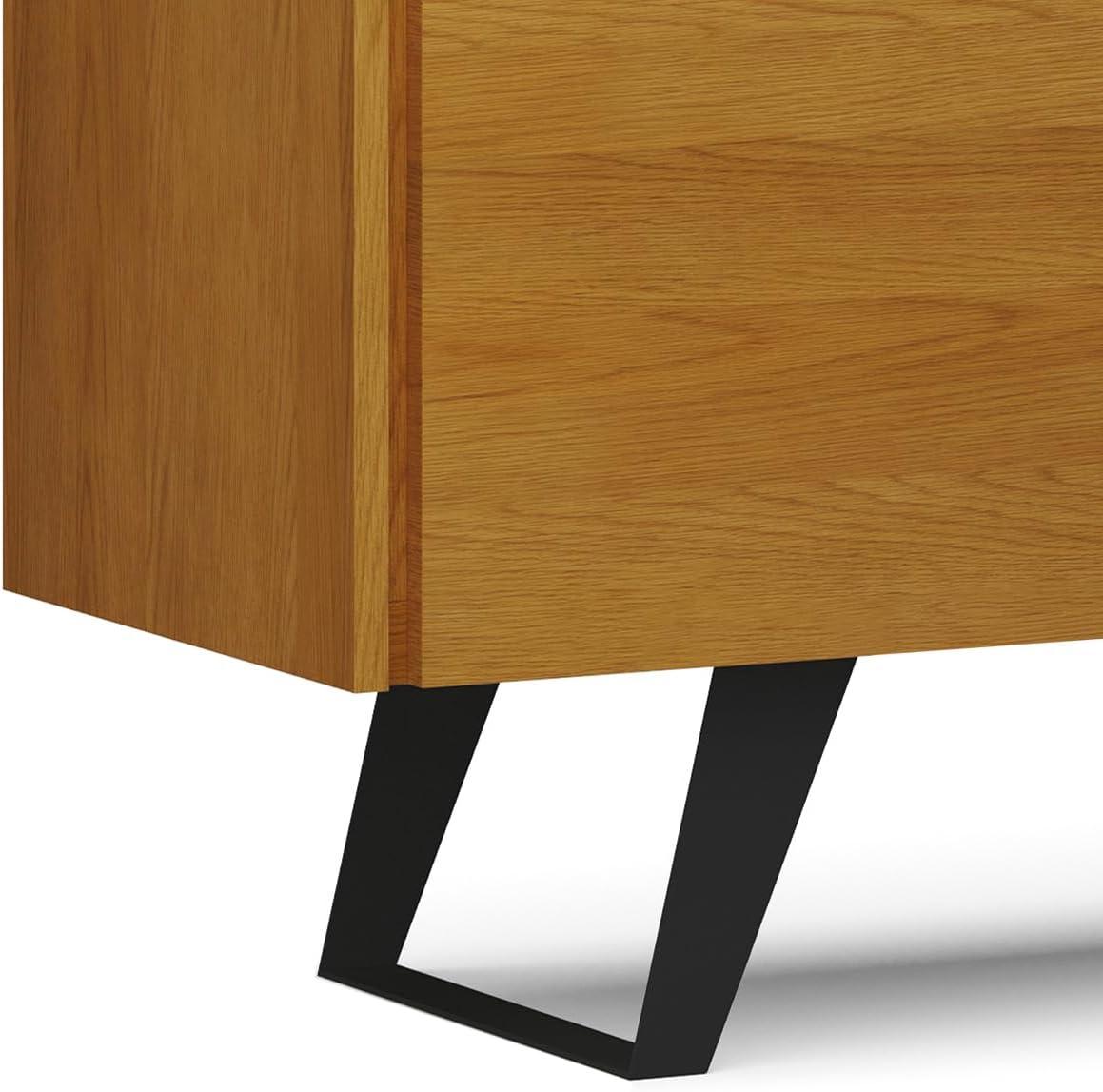 Simpli Home Lowry 63"W Solid Wood Modern Industrial TV Stand for TVs up to 70" with Storage