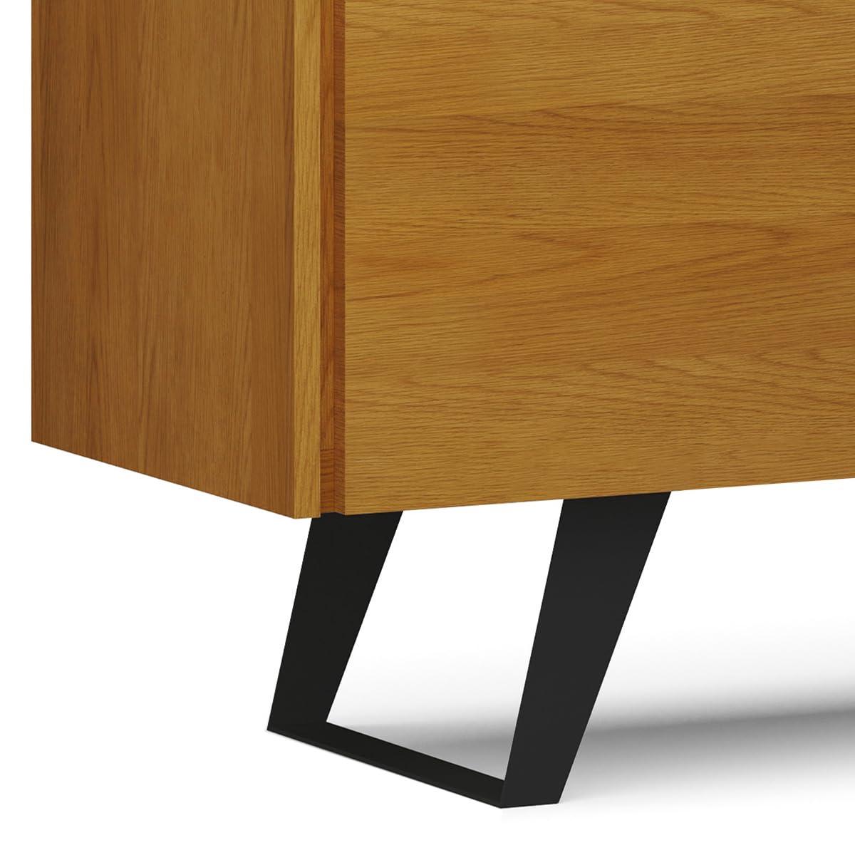 Simpli Home Lowry 63"W Solid Wood Modern Industrial TV Stand for TVs up to 70" with Storage