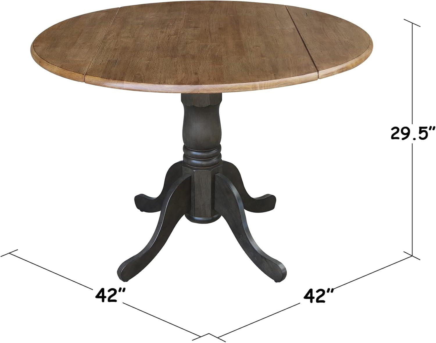 42" Mason Round Dual Drop Leaf Dining Table - International Concepts