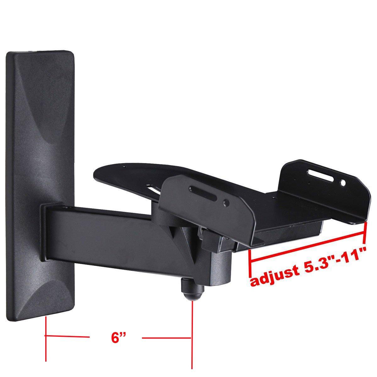 VideoSecu One Pair of Side Clamping Bookshelf Speaker Mounting Bracket with Swivel and Tilt for Large Surrounding Sound Speakers MS56B 3LH