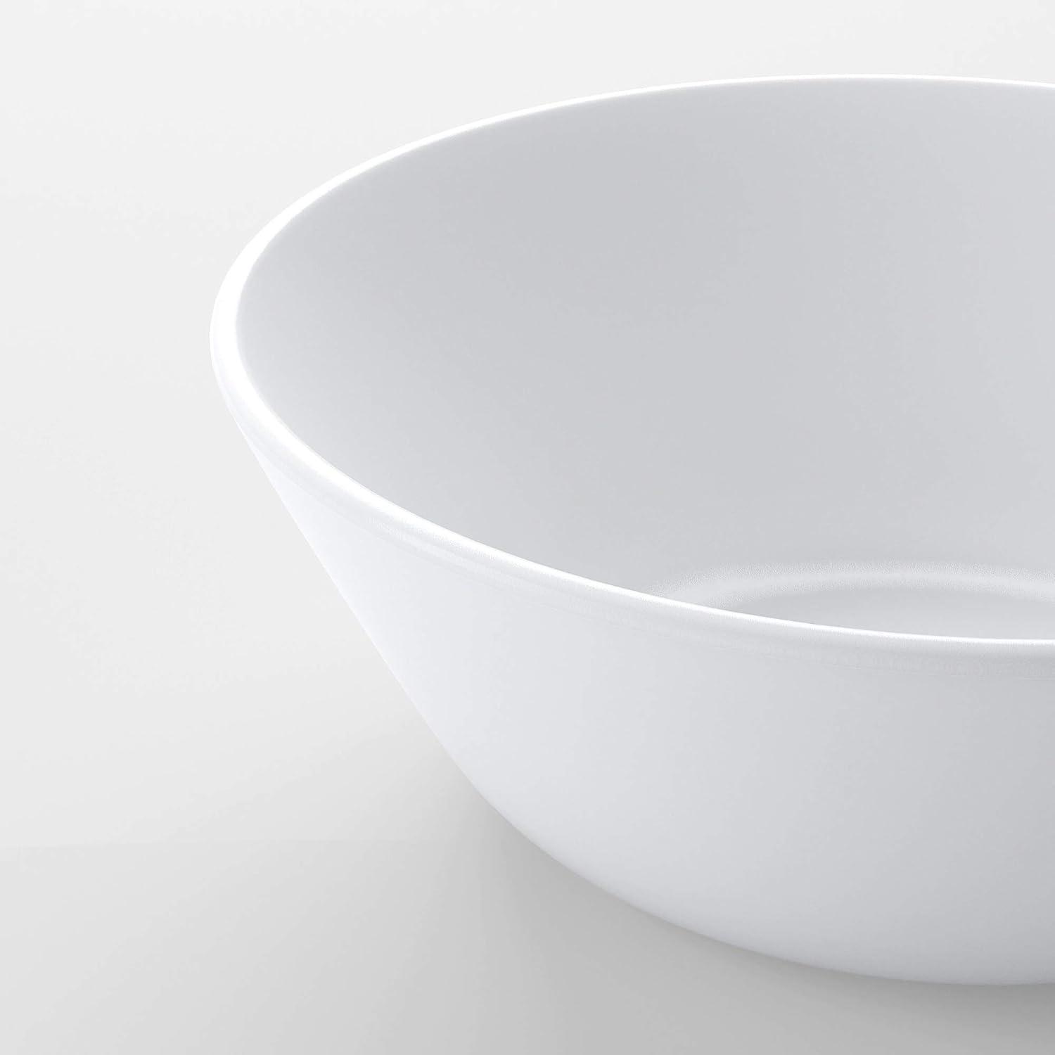 Elegant White Tempered Glass Serving Bowls Set of 6