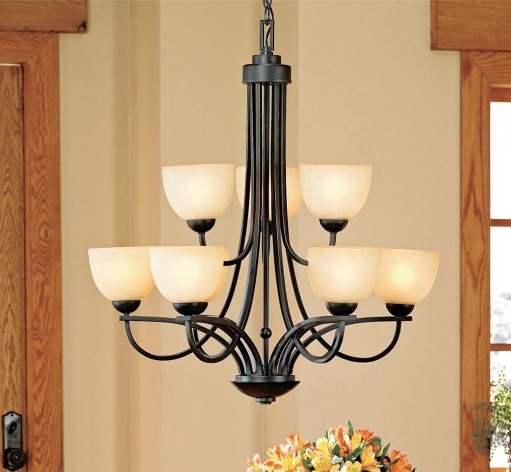 Franklin Iron Works Italian Bronze Pendant Chandelier Lighting Fixture 26" Wide Modern Antique Amber Glass 5-Light for Dining Room Kitchen Island Home