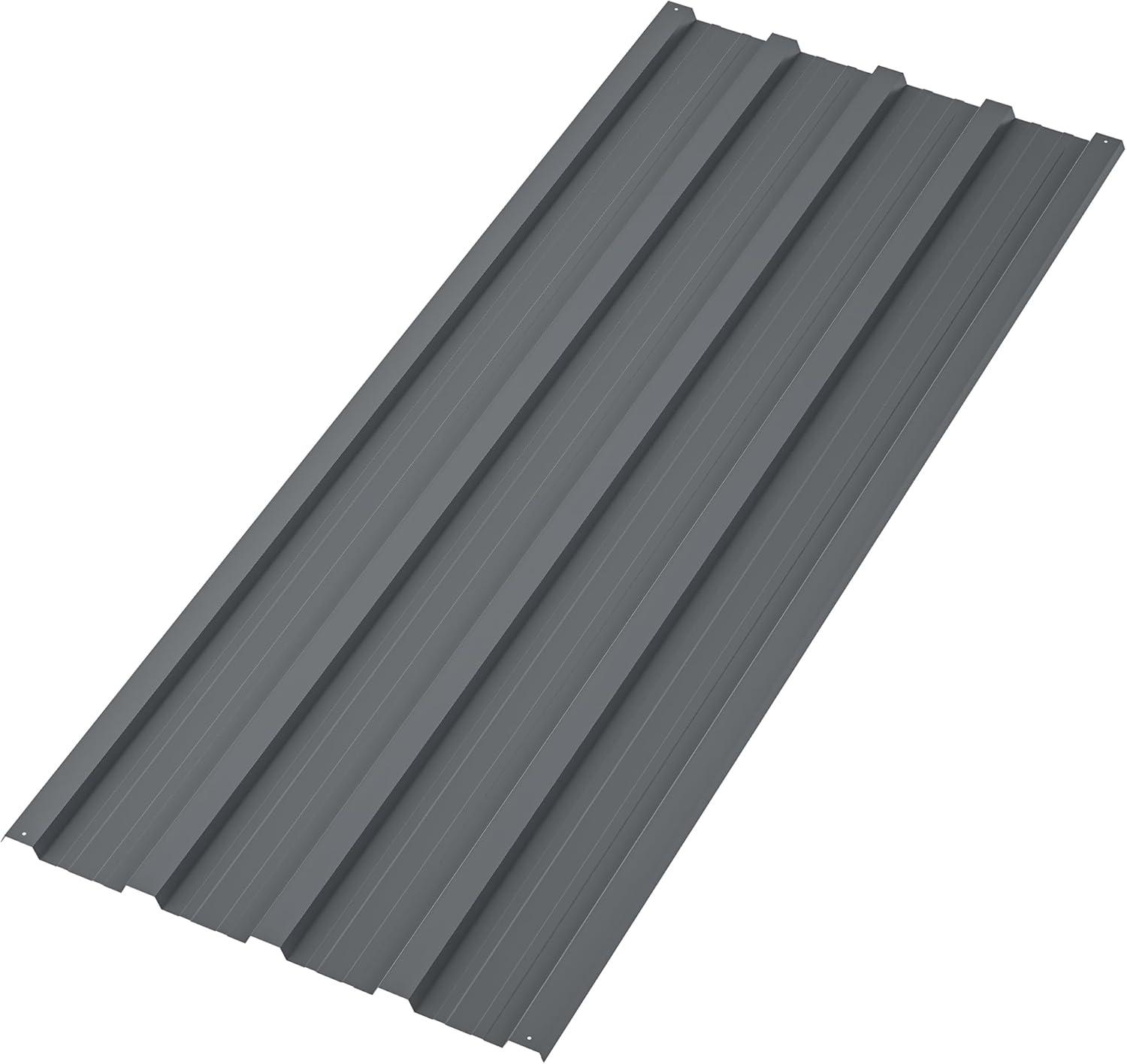 Metal Roof Panels 20 Pcs Roofing Panels Galvanized Steel with Screw Resistant,Versatile and Durable Suitable for Garages,Sheds, Stables and Mobile Homes Gray 99 sq.ft