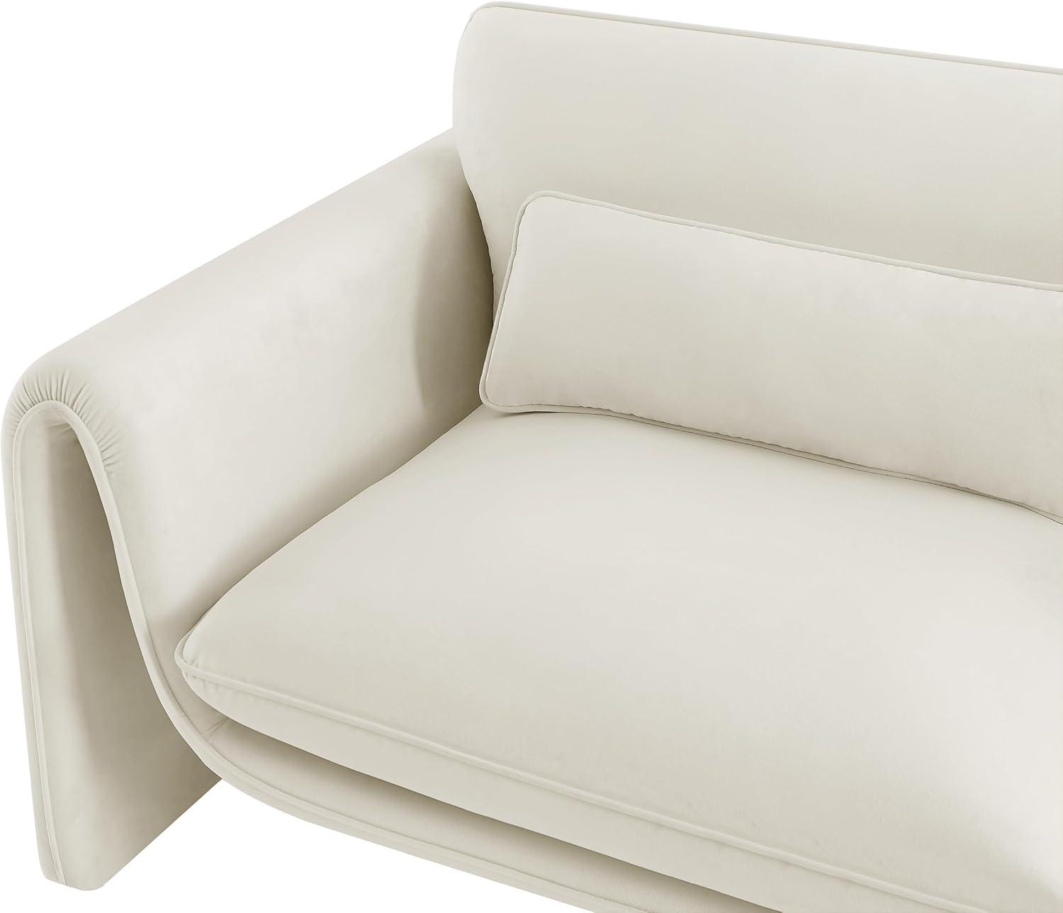 Meridian Furniture Sloan Cream Velvet Fabric Sofa