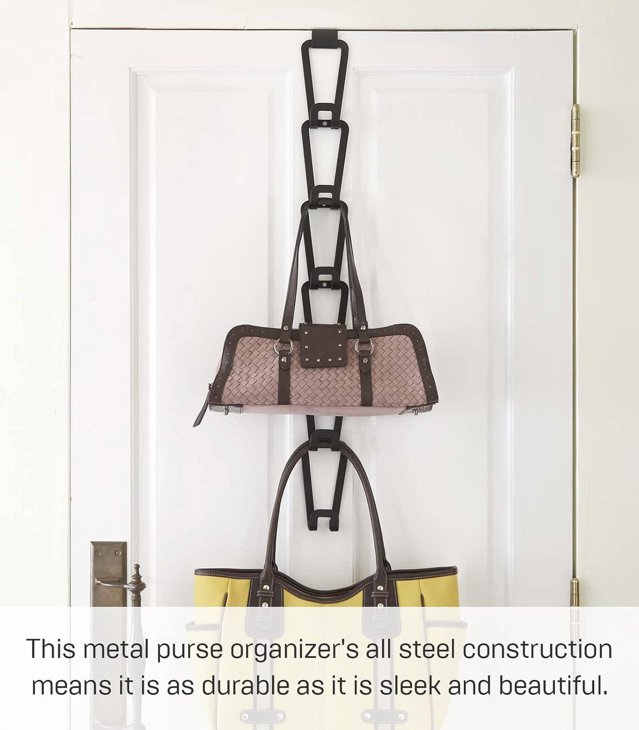 Black Steel Chain Link Bag Holder for Closet and Door