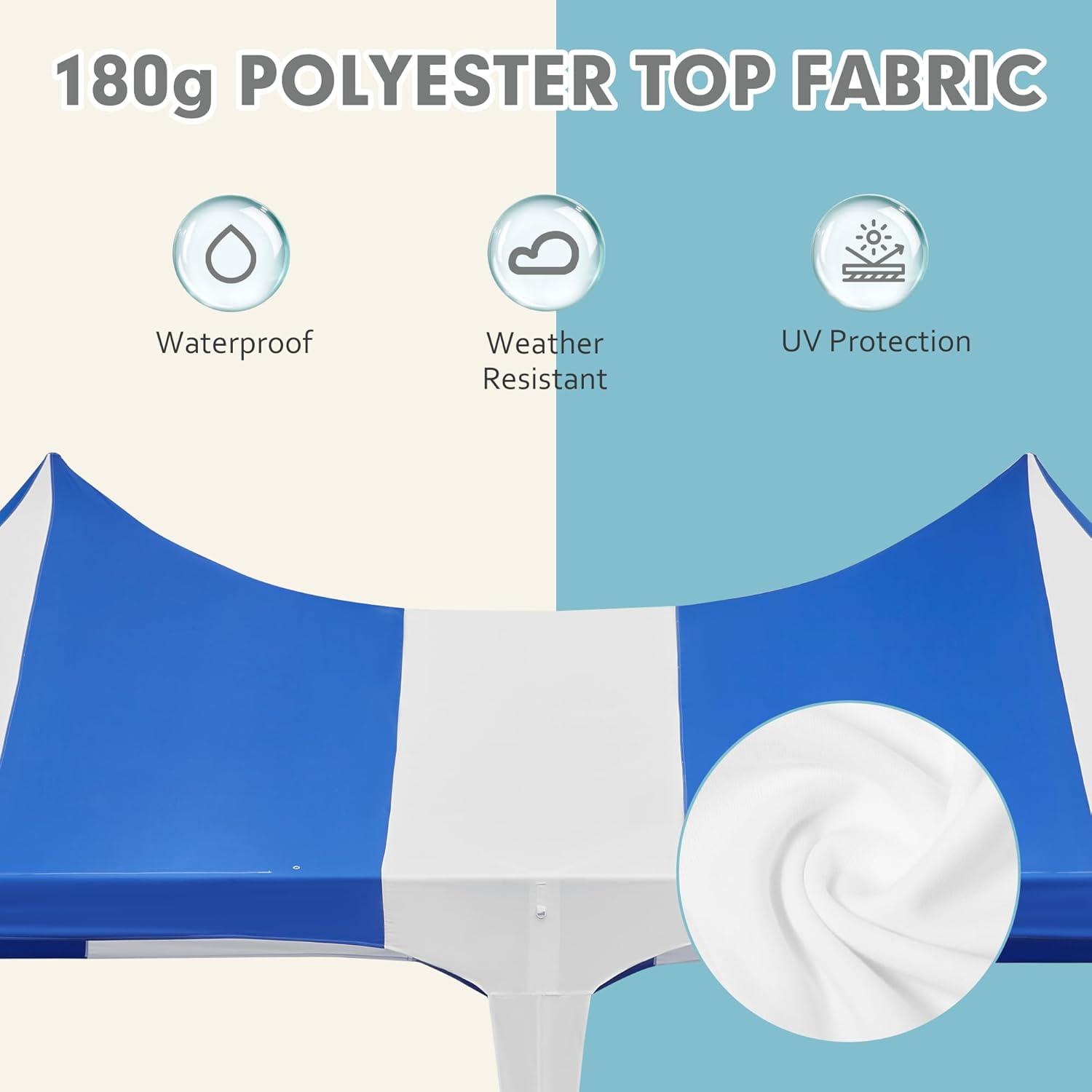 Richryce 13'x 26' Party Tent, All Weather Waterproof Blue-white Wedding Tent for Party, Event, Wedding, BBQ