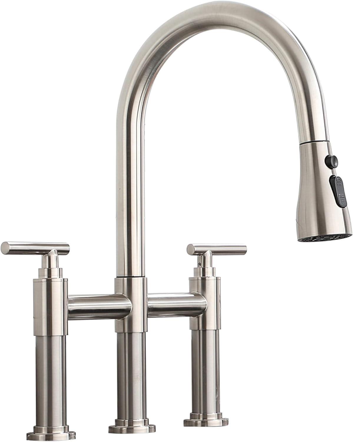 mondawe KMLT0005-WH-WF Mondawe Pull Down Kitchen Faucet
