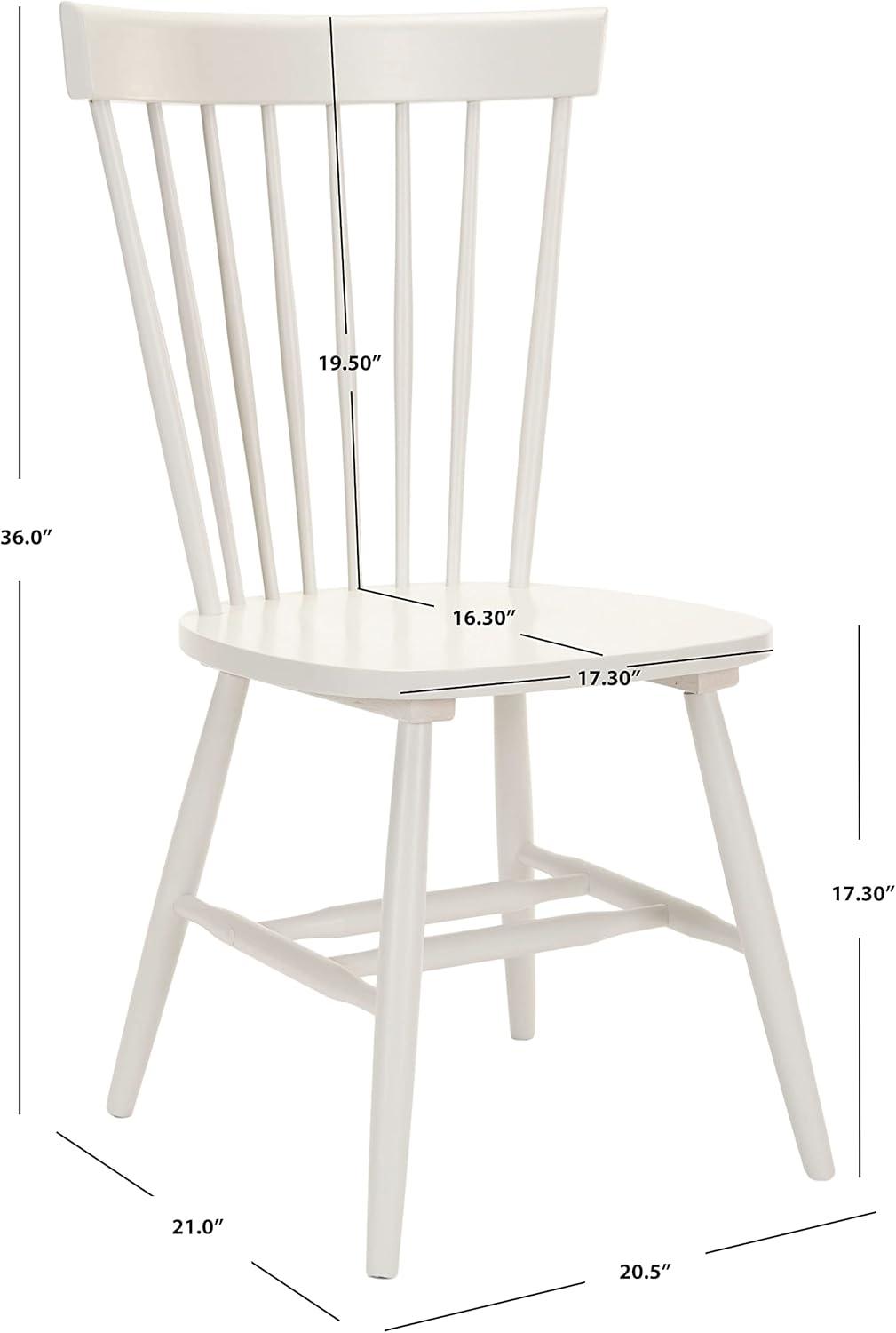 SAFAVIEH Parker Solid 17 in. H Spindle Dining Chair, Off White, Set of 2