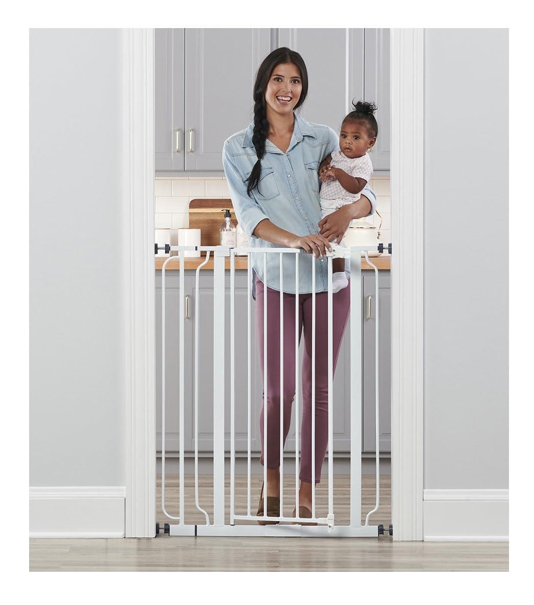 Regalo Extra Tall Easy Step Metal Walk Through Baby Gate - White