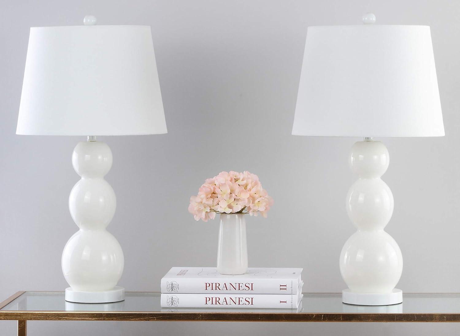 Jayne 3 Sphere Table Lamp (Set of 2) - 26.5 Inch Height - LIT4089 - White - Safavieh