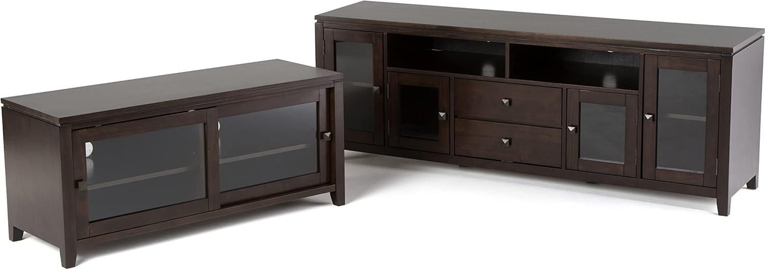 Cosmopolitan Mahogany Brown Solid Wood TV Stand with Cabinet