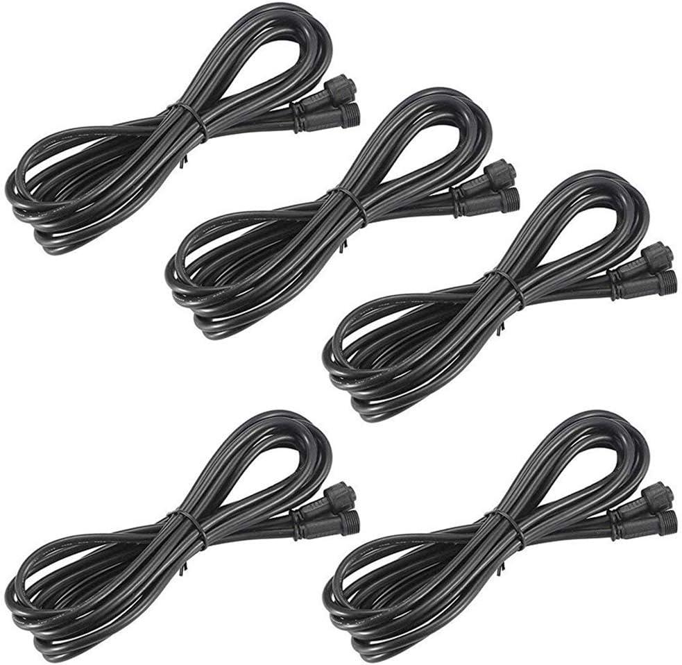 Sumaote 9.84ft 3m 5Pin Extension Cable Wire with Male and Female Connectors at Both Ends for RGBW Color LED Deck Light (5 Pin, 9.84ft, 5 Pack)