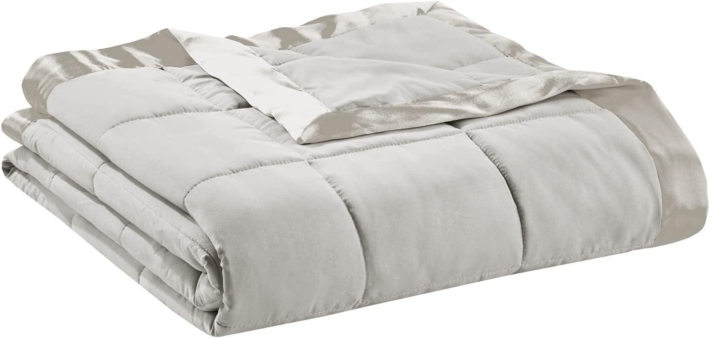 Lightweight Down Alternative Blanket with Satin Trim