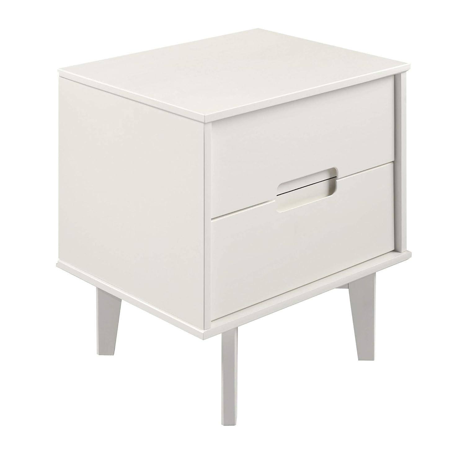 George Oliver Preston 26"H Modern 2-Drawer Nightstand with USB Ports and Flared Legs