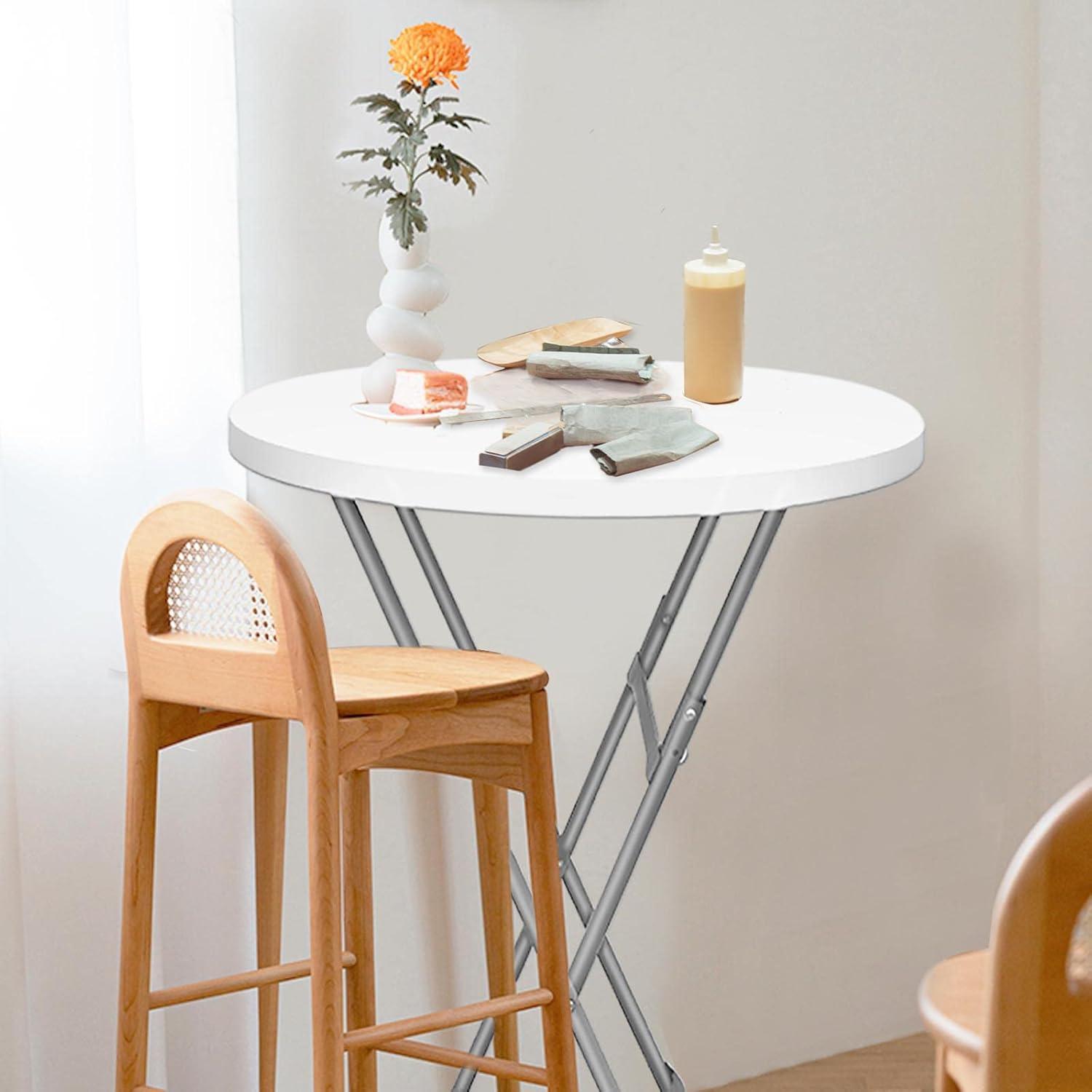 Flash Furniture Parker Round Plastic Bar Height Folding Event Table