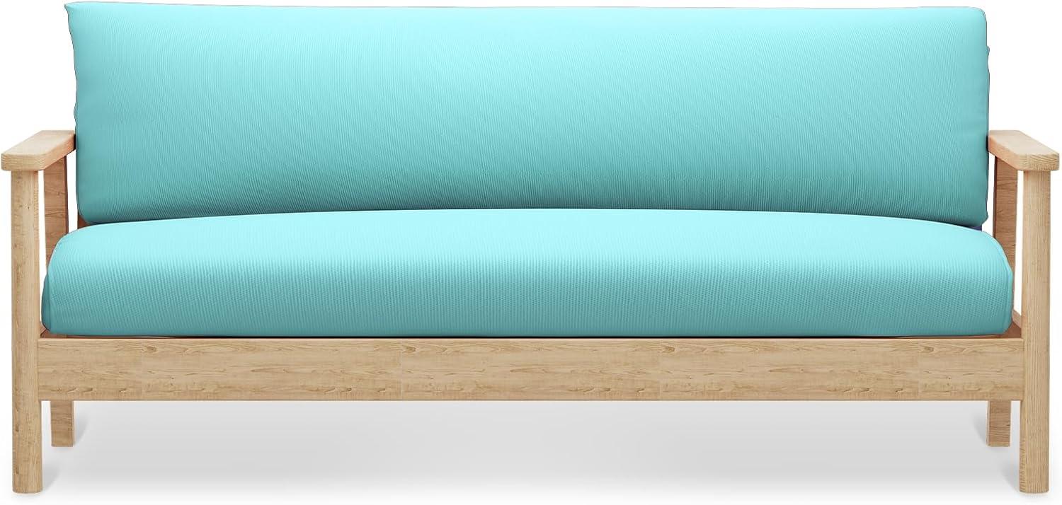 Solid Futon Cover Slipcover Fit 6"- 8" Futon Mattresses Light Blue, Full Size 54x75 Inch