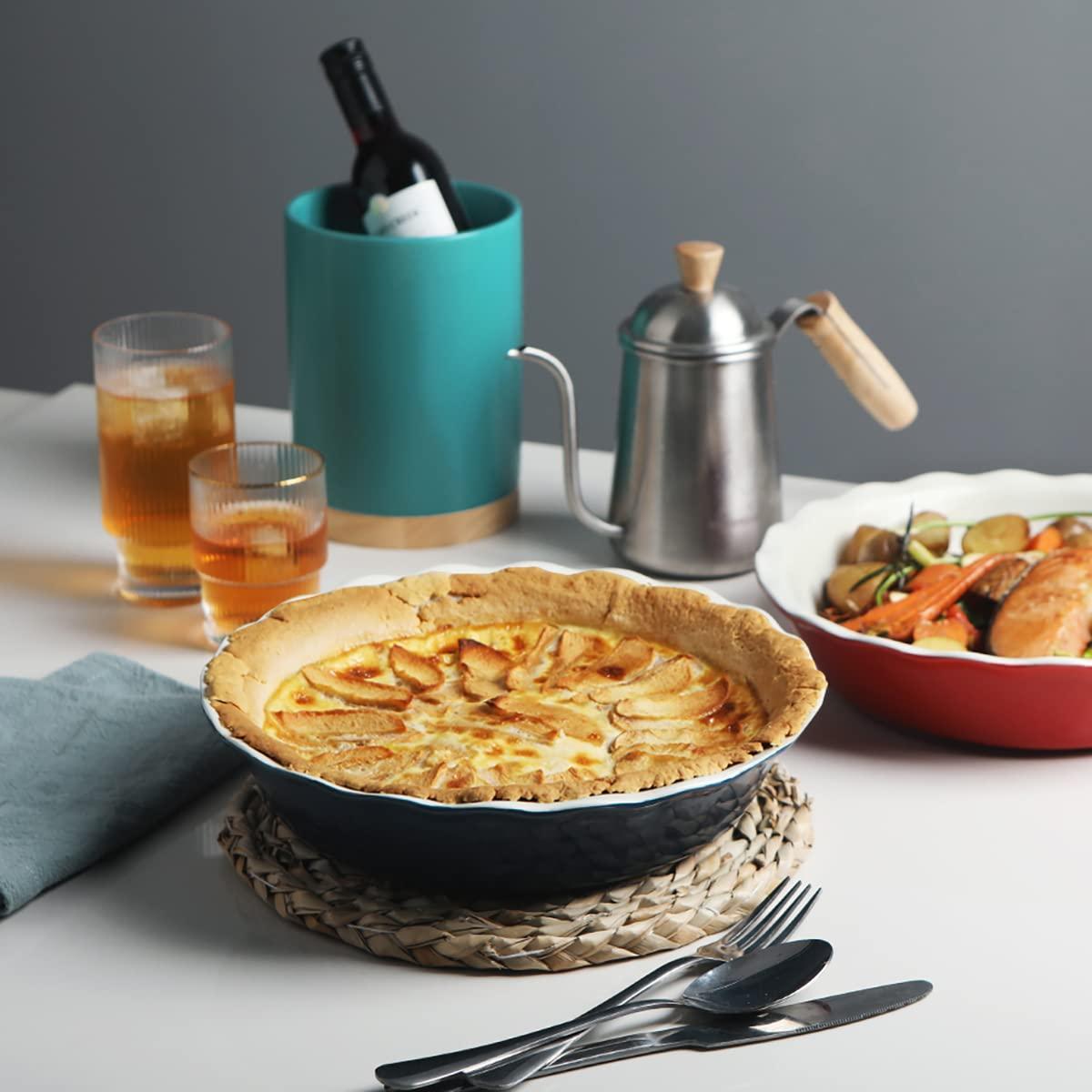 Molde para Pasteles de Cerámica Azul y Amarillo