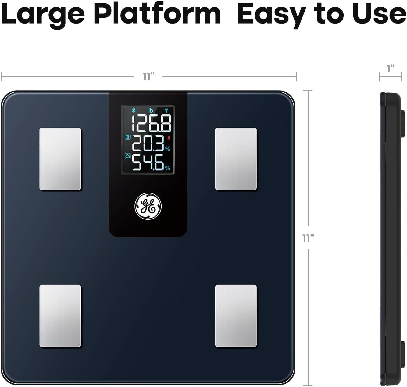 MODERN WALLS LLC Smart Scale For Body Weight And Fat Percentage With All-In-One LCD Display, Digital Bathroom Weight Scales Bluetooth Body Composition Analyzer, Accurate Weighing, 396 Lbs