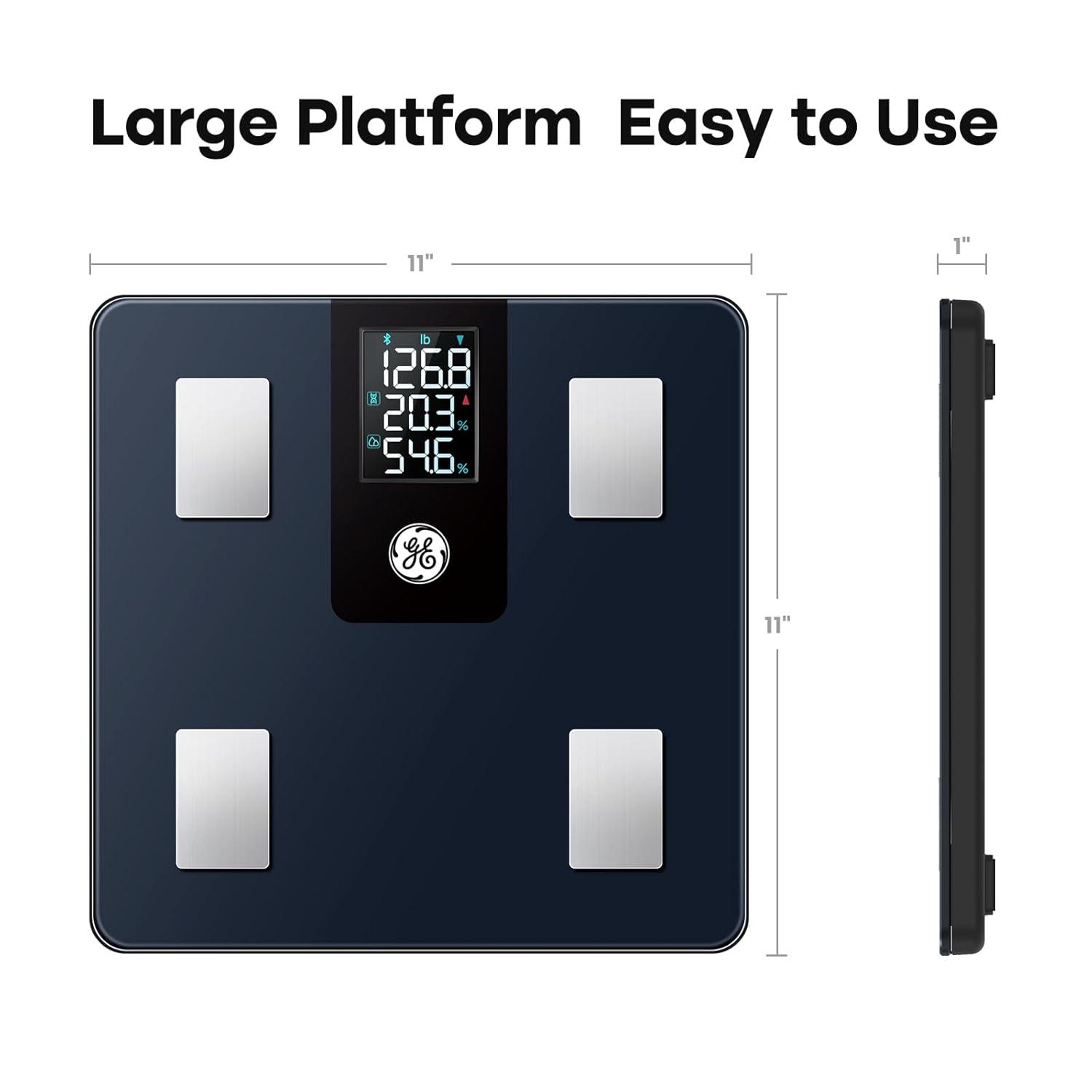 MODERN WALLS LLC Smart Scale For Body Weight And Fat Percentage With All-In-One LCD Display, Digital Bathroom Weight Scales Bluetooth Body Composition Analyzer, Accurate Weighing, 396 Lbs