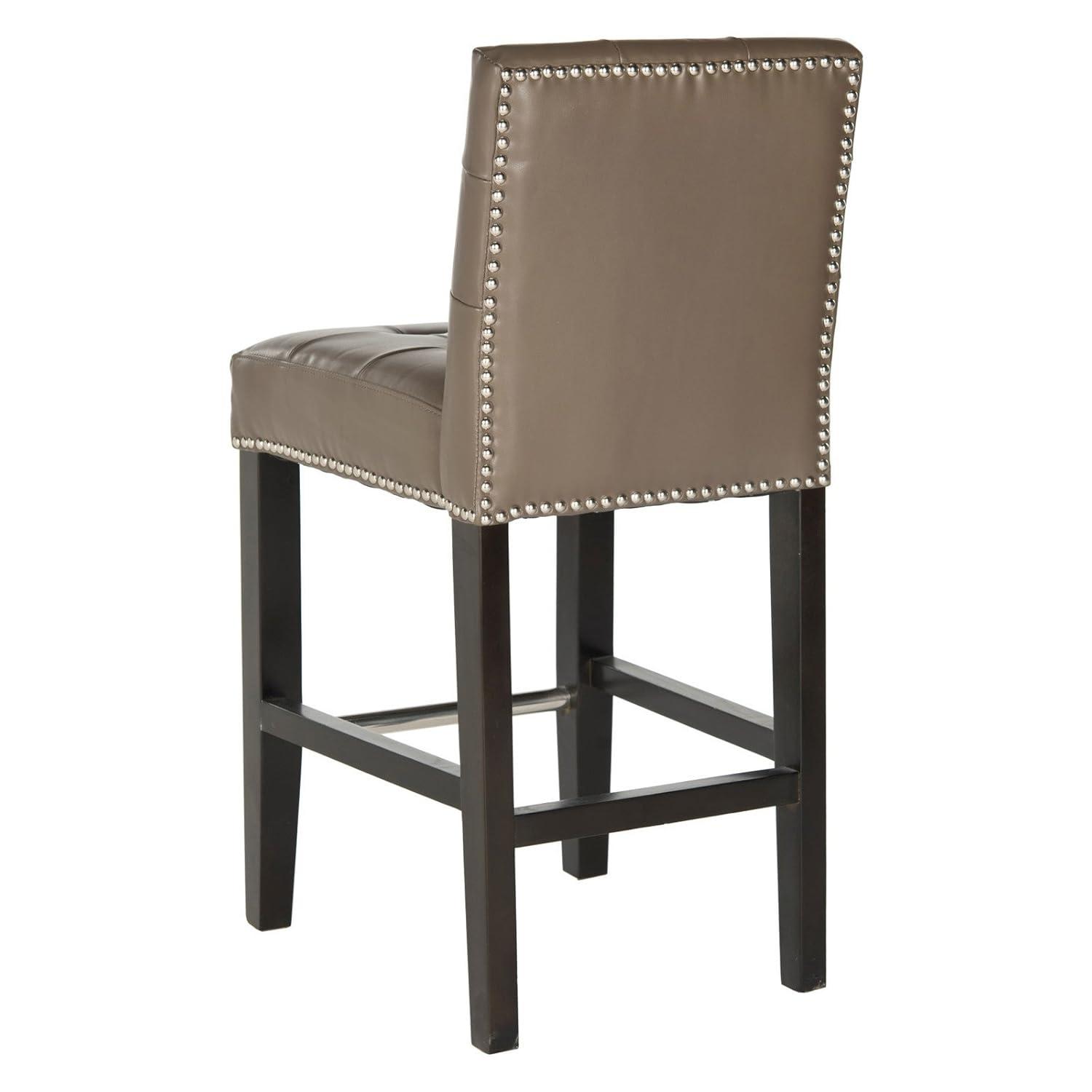 Thompson 23.9" Counter Stool with Silver Nail Heads - Clay - Safavieh