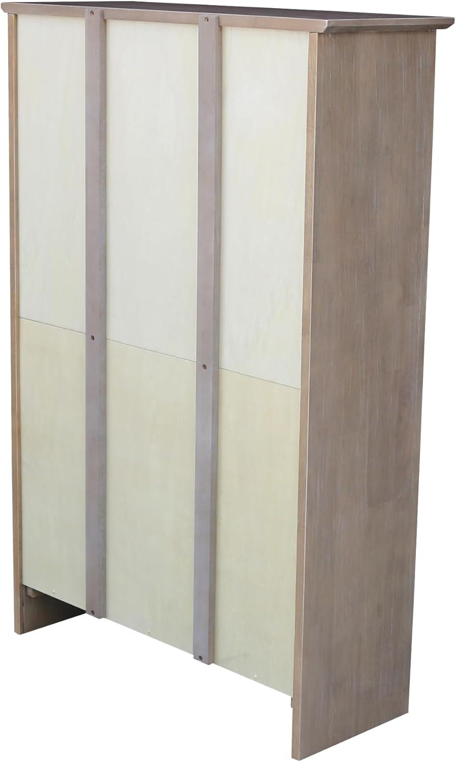 48" Shaker Bookshelf Washed Gray/Taupe - International Concepts: Solid Wood, 3-Shelf Storage