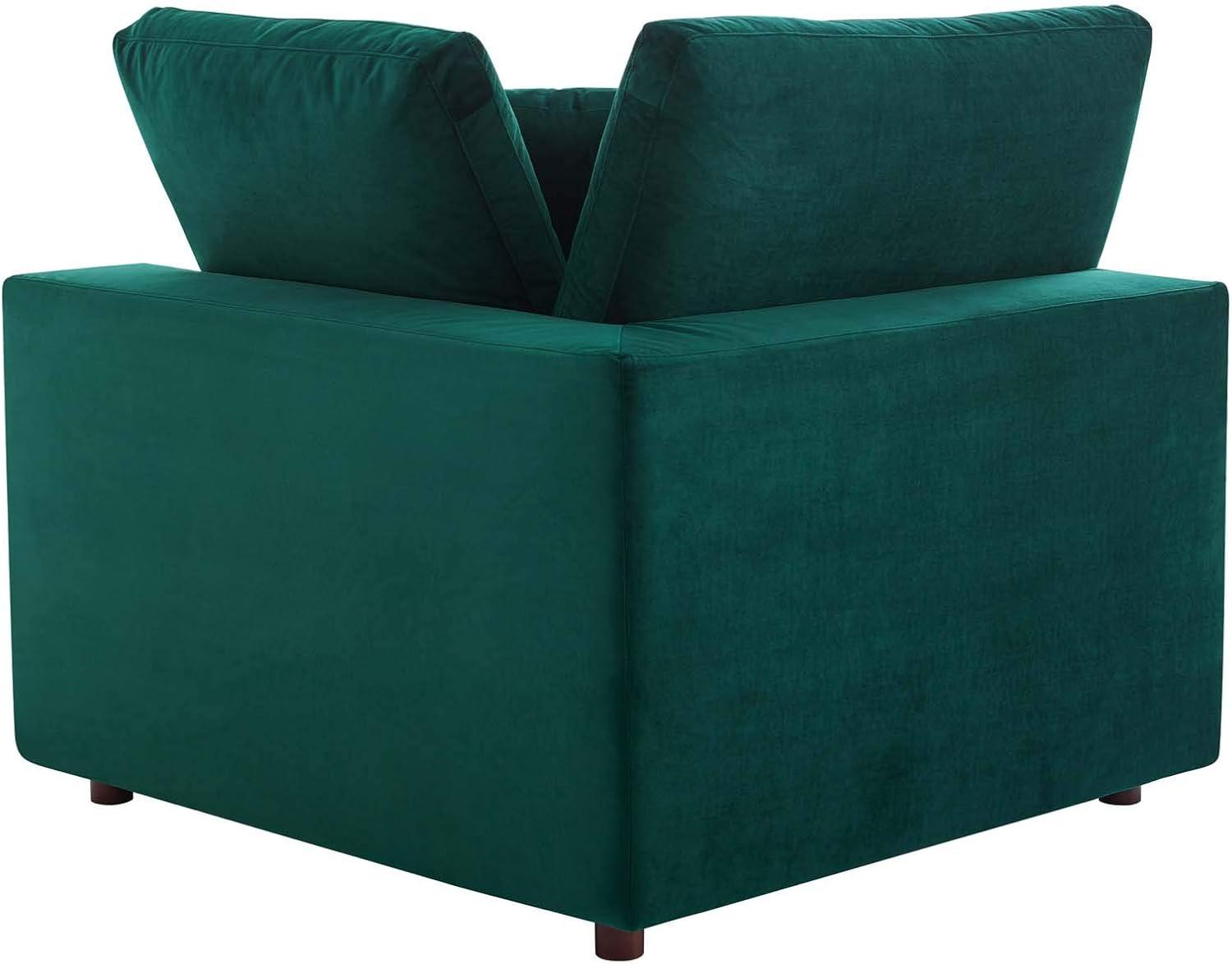 Modway Commix 4-Piece Performance Velvet Sectional Sofa in Green