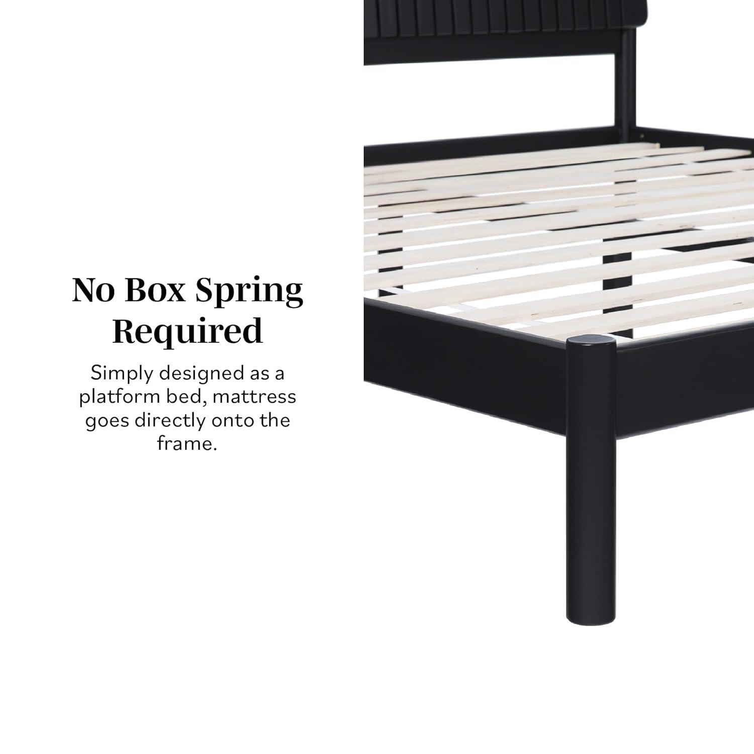 Walker Edison Transitional Solid Wood Platform King Bed - Brown