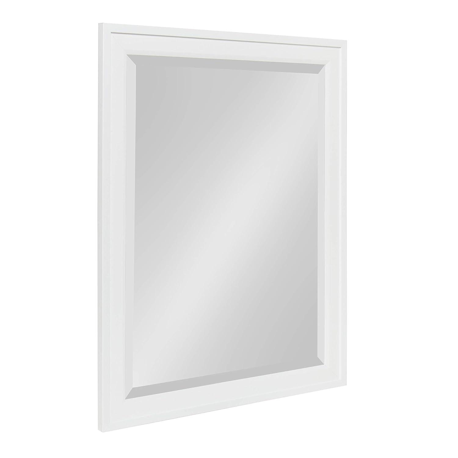 21.5" x 27.5" Bosc Rectangle Wall Mirror White - DesignOvation: Polystyrene Frame, No Assembly Required