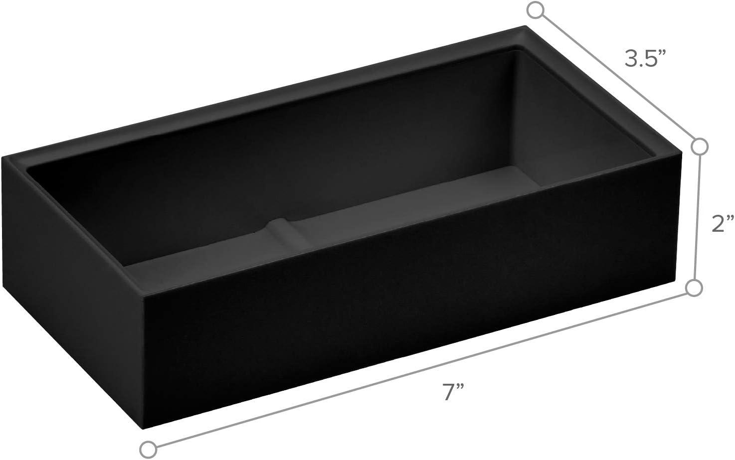 Black Stackable Desk Organizer Tray with Divider