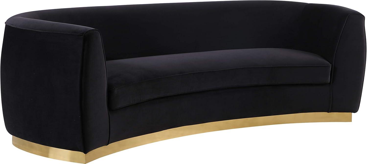 Julian Black Velvet Sofa with Gold Stainless Steel Base