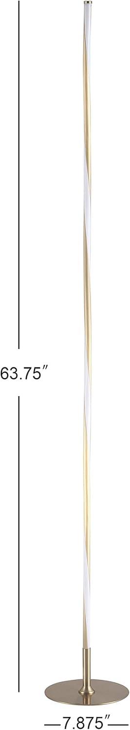 Pilar 63.75" LED Integrated Floor Lamp, Gold