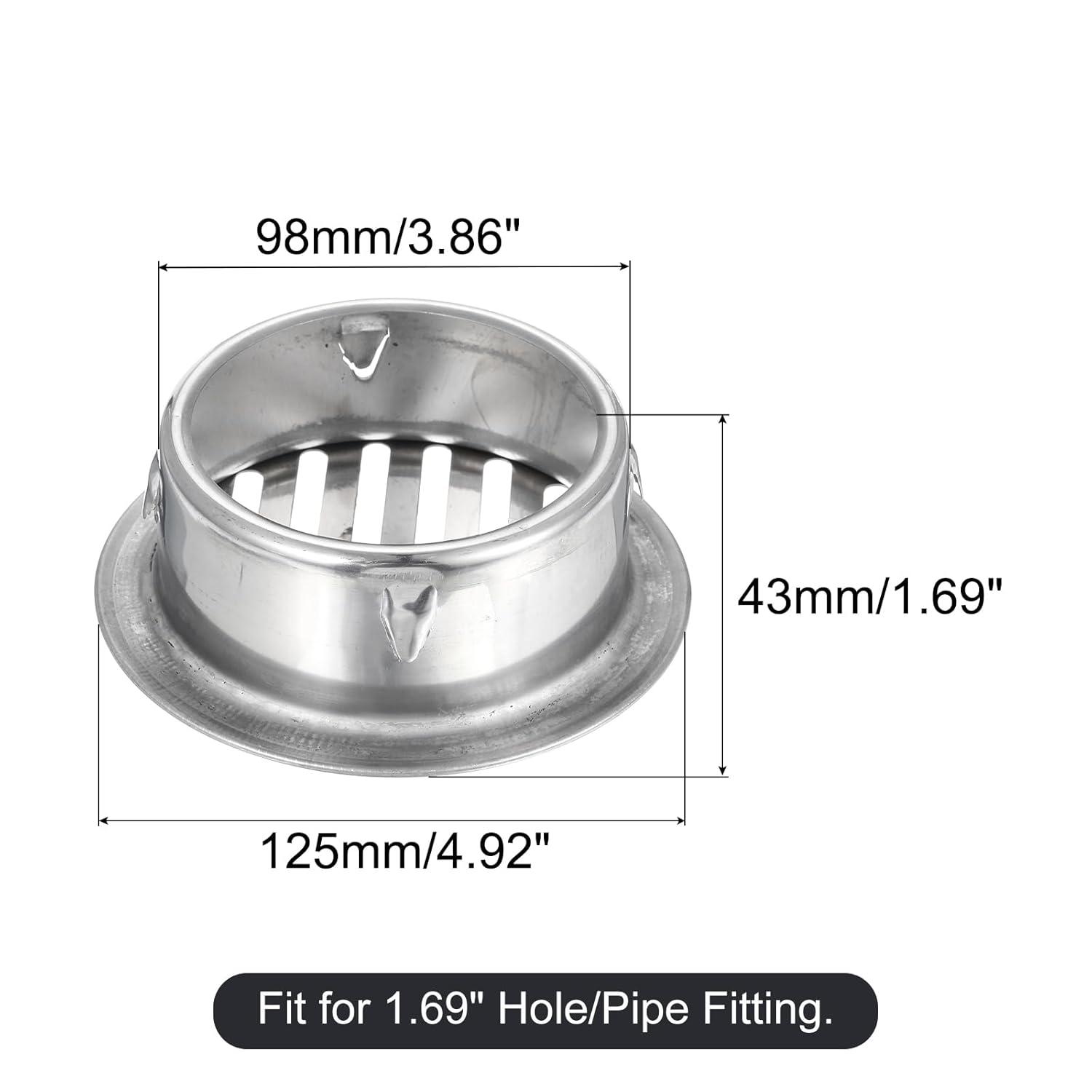 Uxcell Floor Drain Cover,, 4.8 Inch Stainless Steel Anti Block Drain Cover for Outdoor Bathroom Kitchen, 98 Flat Mouth