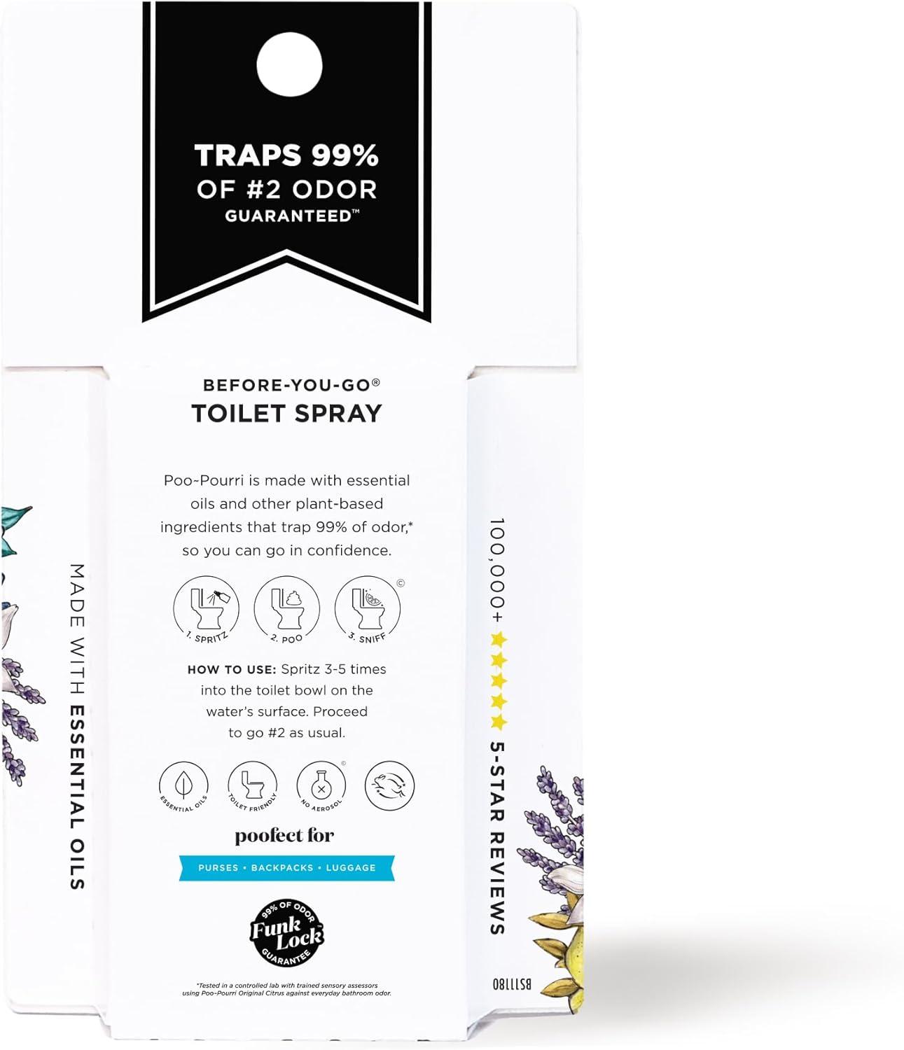 Poo-Pourri Before-You-Go Toilet Spray, On-The-Go, Travel Size Variety 10 mL - Original Citrus, Lavender Vanilla and Fresh Air