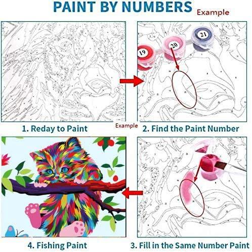 Colorful Cats and Butterflies Paint by Numbers Kit