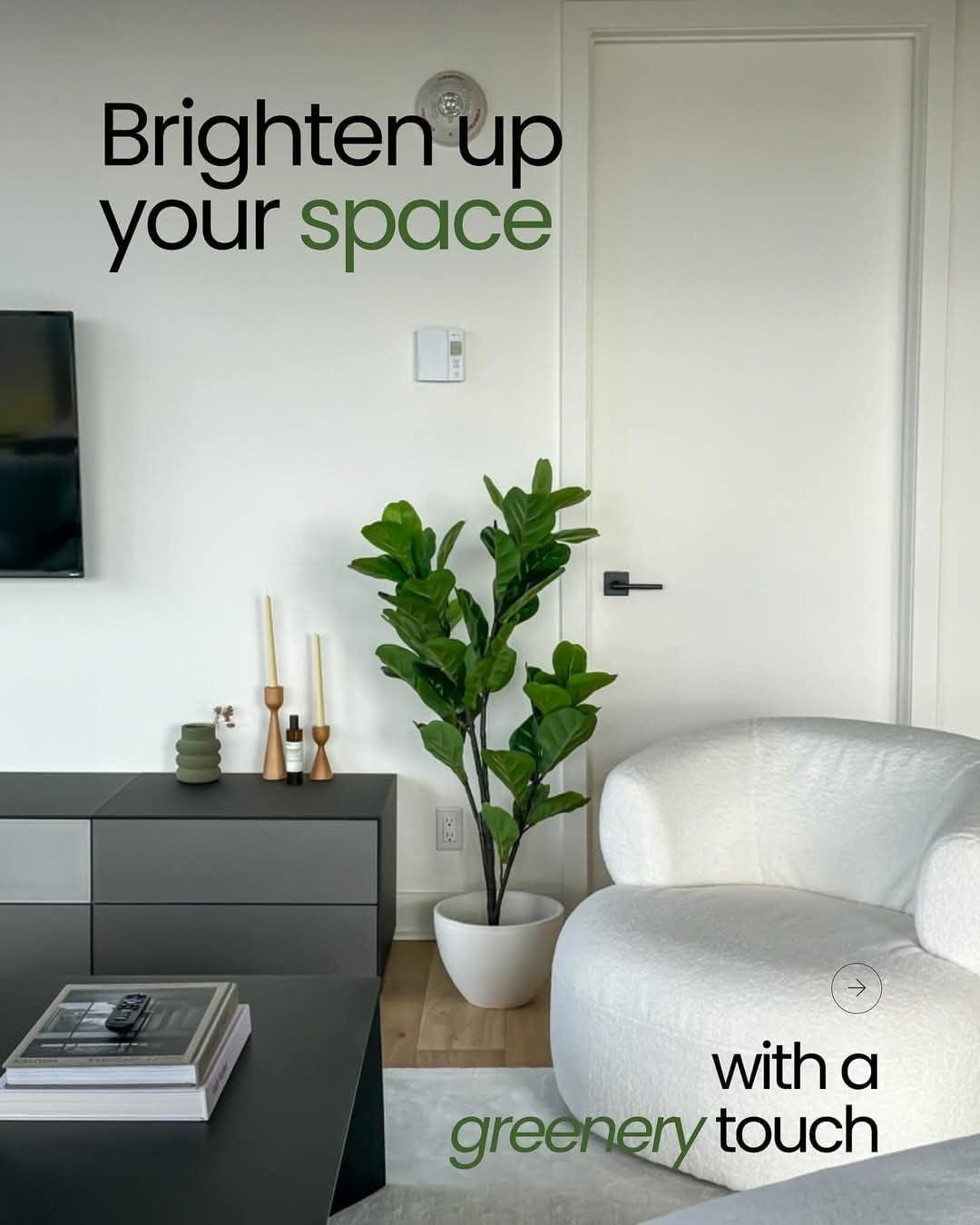 Naturae Decor Faux Fiddle Leaf Fig Plant in Pot