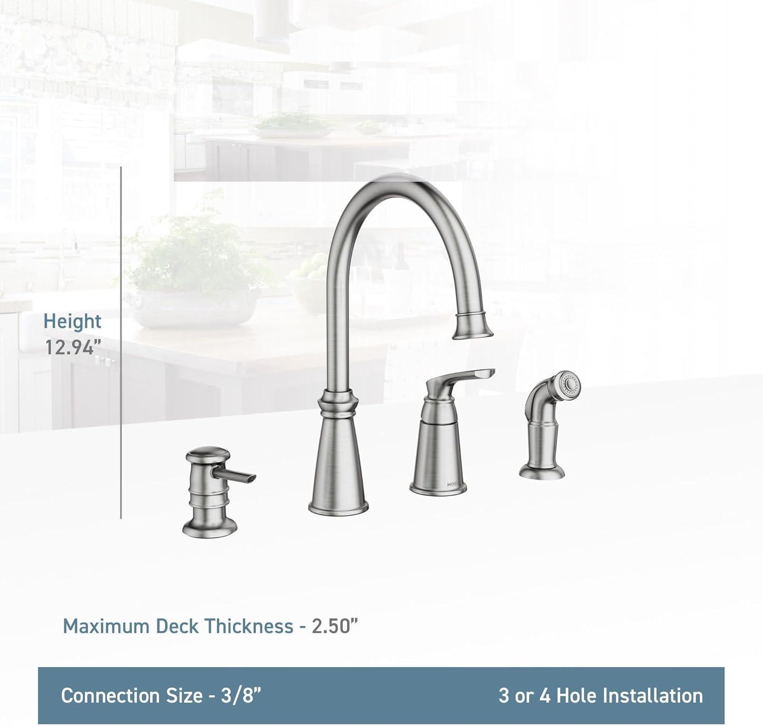 Moen 87044Srs Spot Resist Stainless One-Handle High Arc Kitchen Faucet