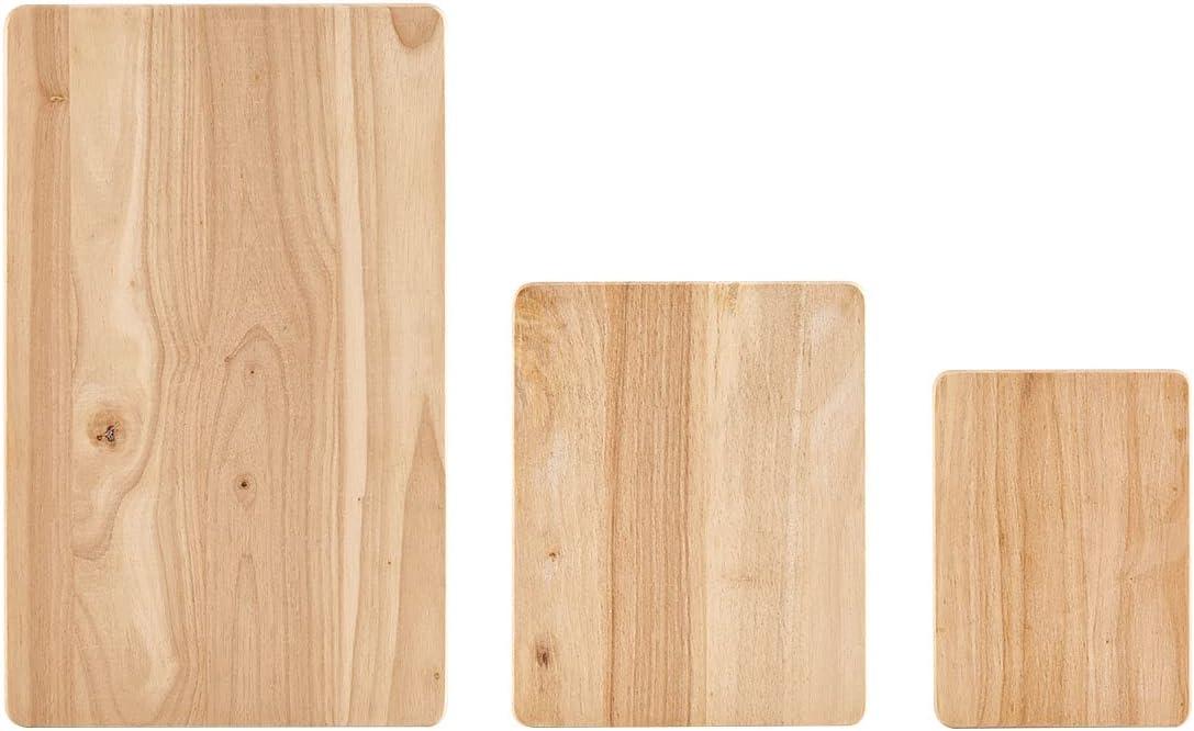 Farberware Rubberwood Cutting Board Set with Juice Grooved and Finger Grips, 3-Piece