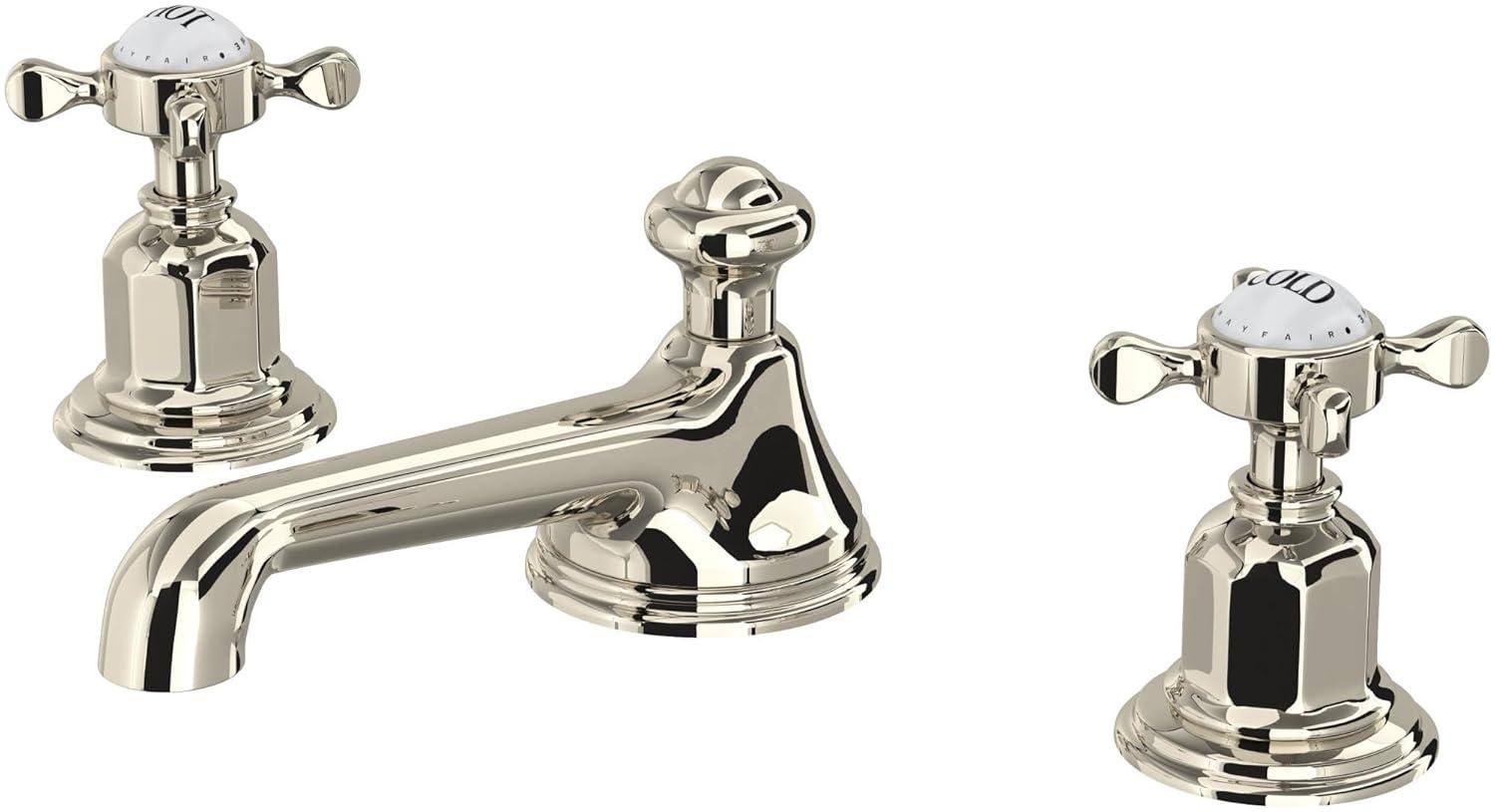 Perrin & Rowe U.3706X-PN-2 Edwardian Widespread Lavatory Faucet With Low Spout