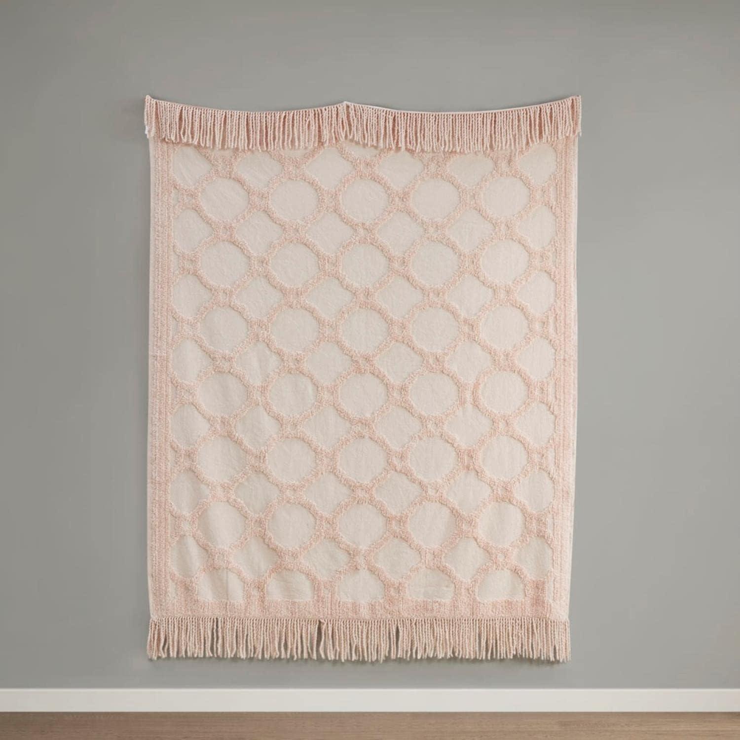 Brianne 100% Cotton Tufted Chenille Lightweight Throw With Fringe Tassel