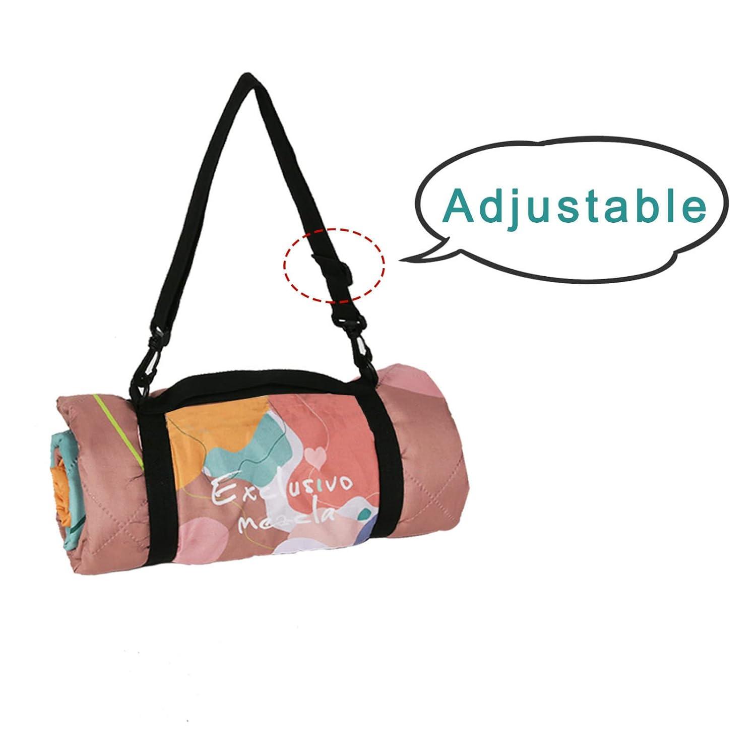 Exclusivo Mezcla Waterproof Picnic Blankets 3-Layer 60"x 80" Large Sandproof Beach Blanket Foldable Outdoor Blanket for Camping on Grass Picnic Mat, Abstract Pink
