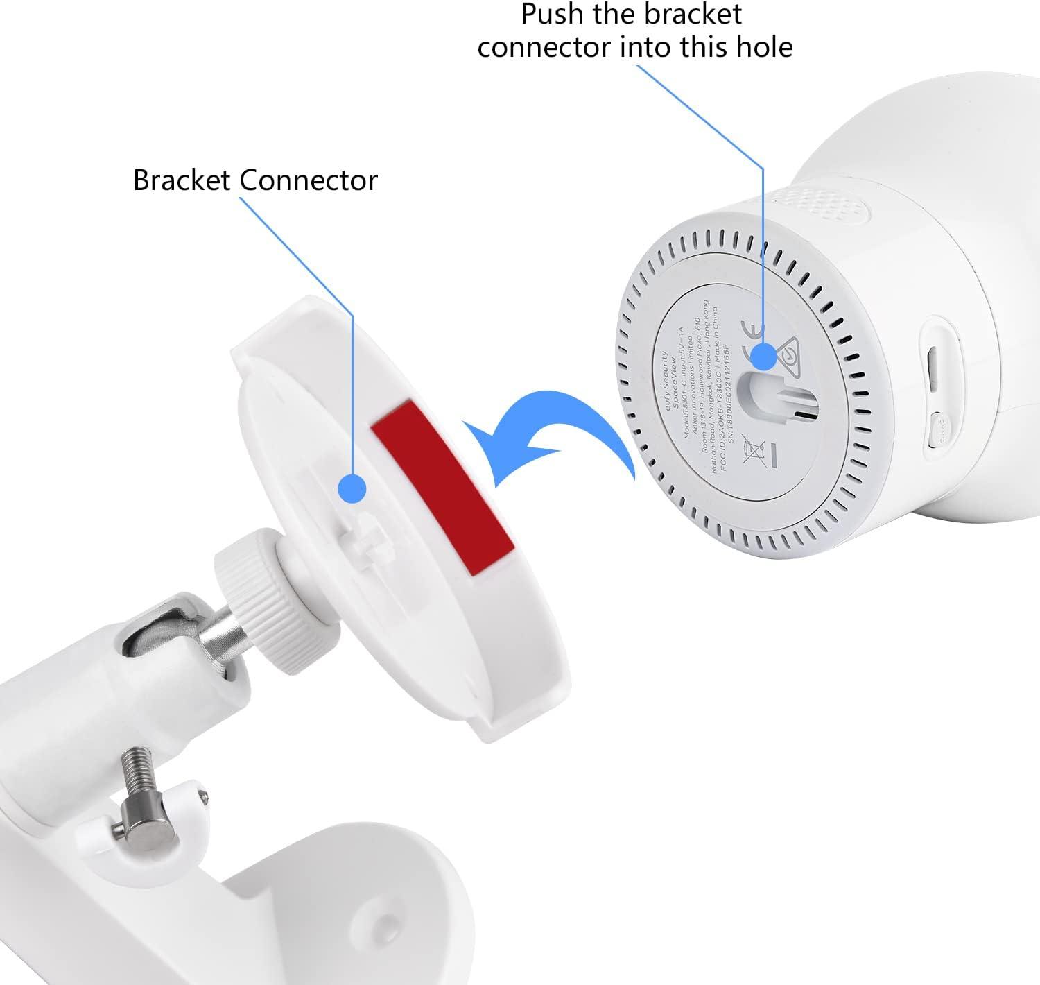 White Adjustable Baby Monitor Wall Mount for Eufy Spaceview