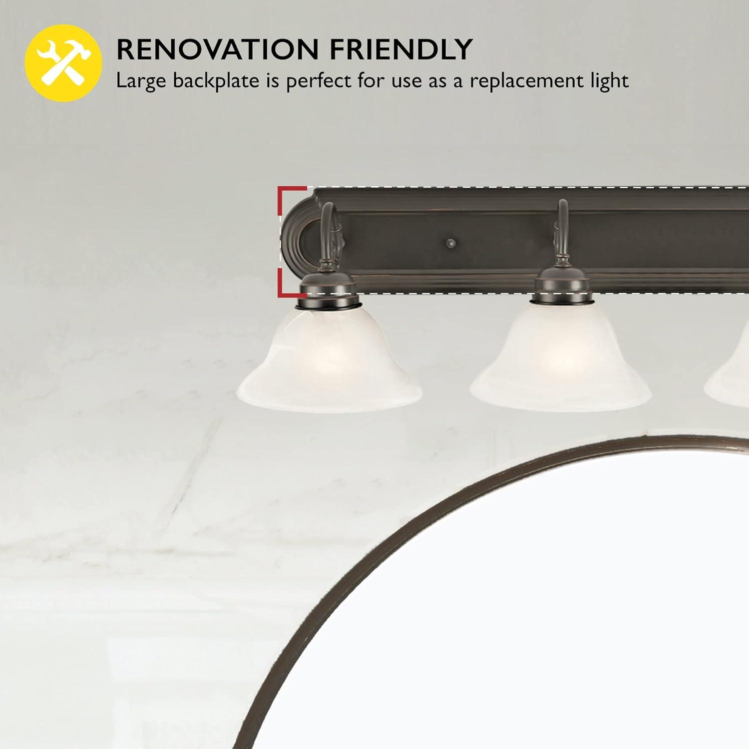 Design House Millbridge 4-Light Dimmable Vanity Light with Frosted Glass, Bronze