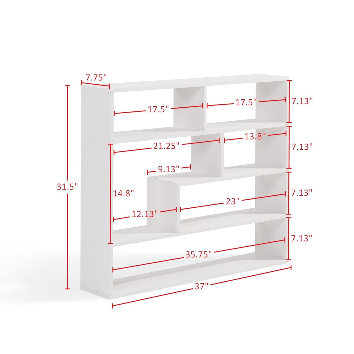 Danya B. 37" x 31.5" Rectangular Shelf Unit Brown: Laminated MDF Storage, 8 Compartments, Includes Mounting Hardware
