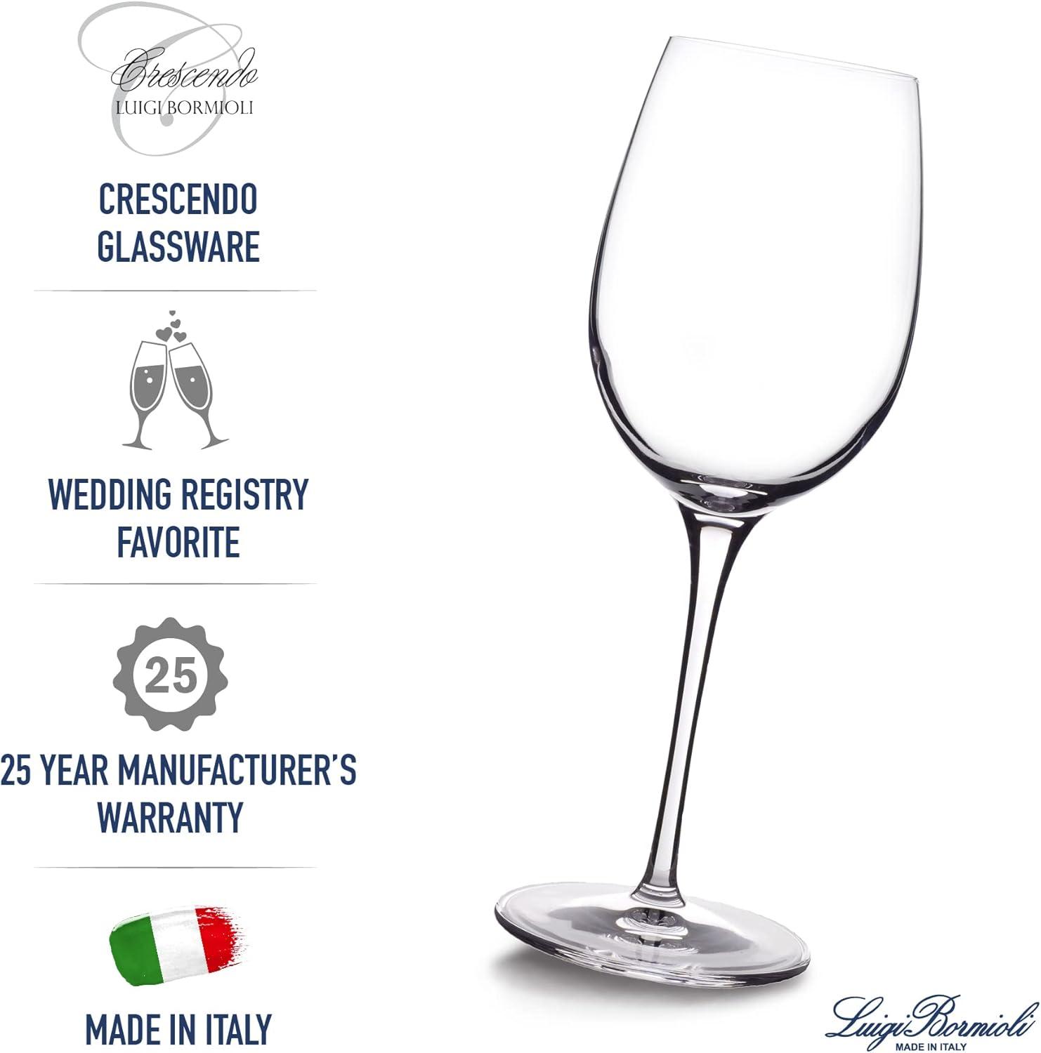 Luigi Bormioli Crescendo 12.75-Ounce Chardonnay Wine Glasses, 4-Piece, 12.75 oz.