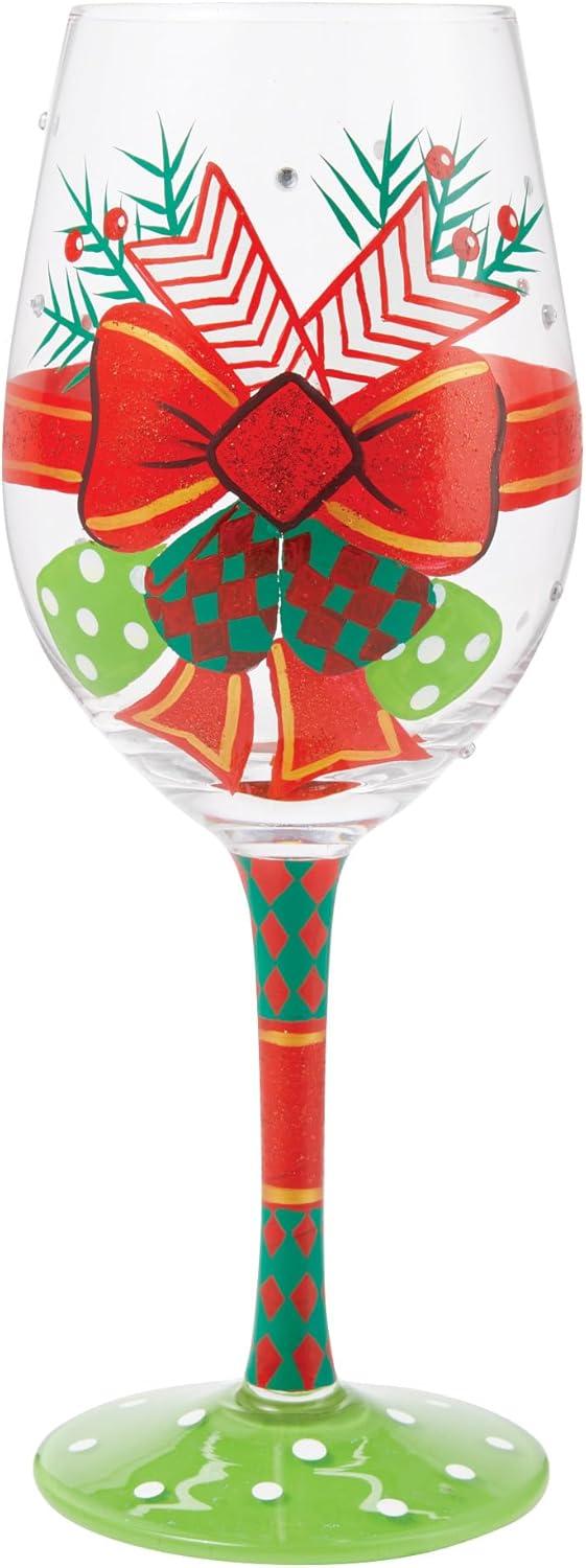 Lolita My Fancy Christmas Hand Painted Wine Glass 9in H